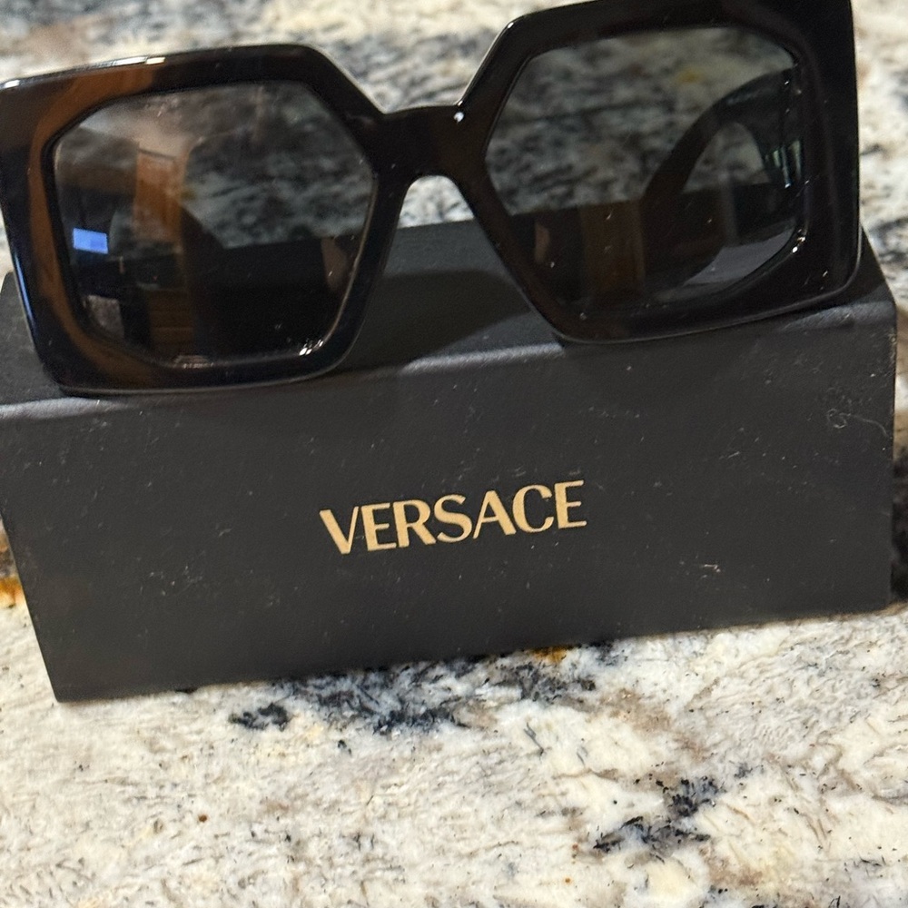 Versace Black Geometric Sunglasses